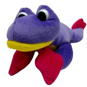 Fiesta Stuffed Plush Purple Yellow Pink Comic Frog 14" 1996